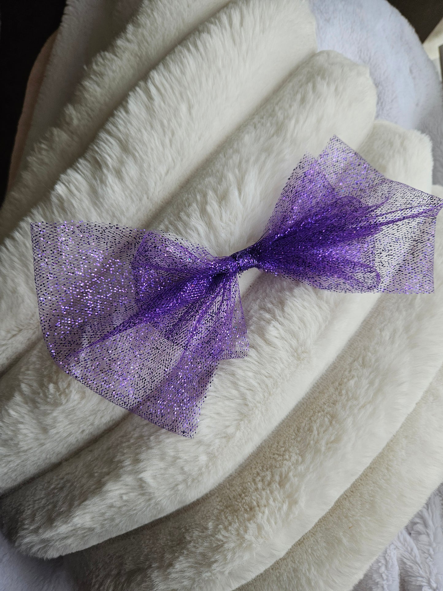 Jumbo Glitter Tulle Hair Bow