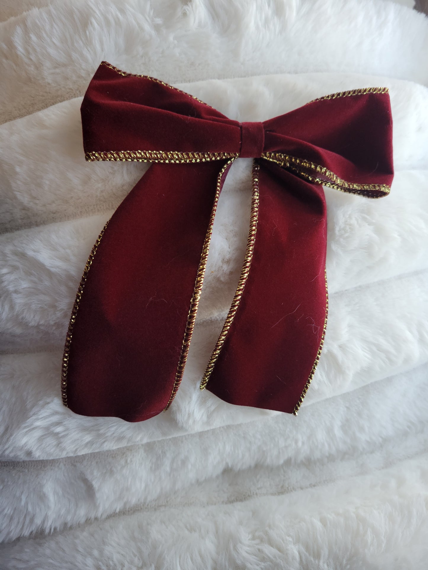 Jumbo Red Velvet Gold Trim Ribbon