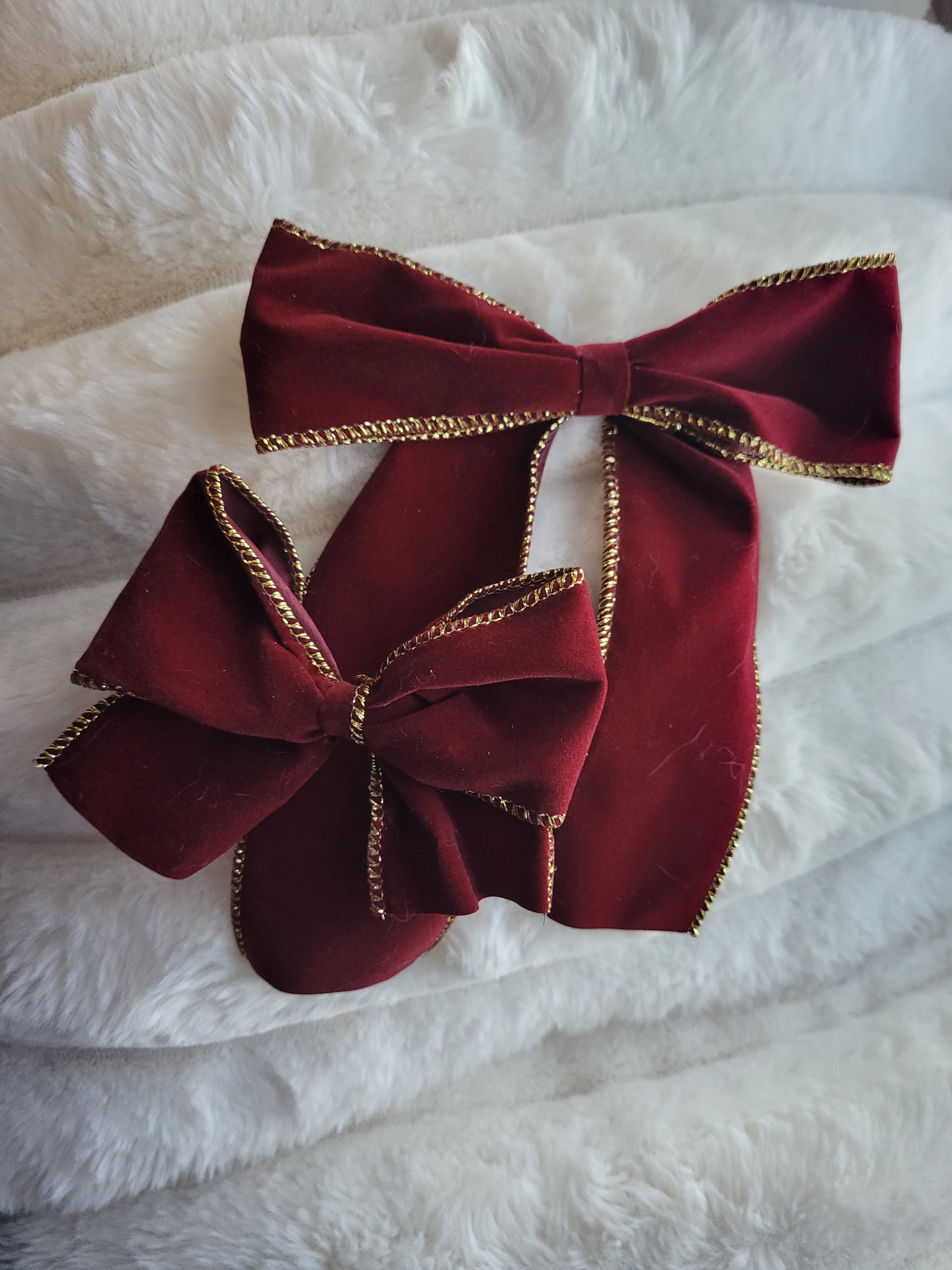 Jumbo Red Velvet Gold Trim Ribbon